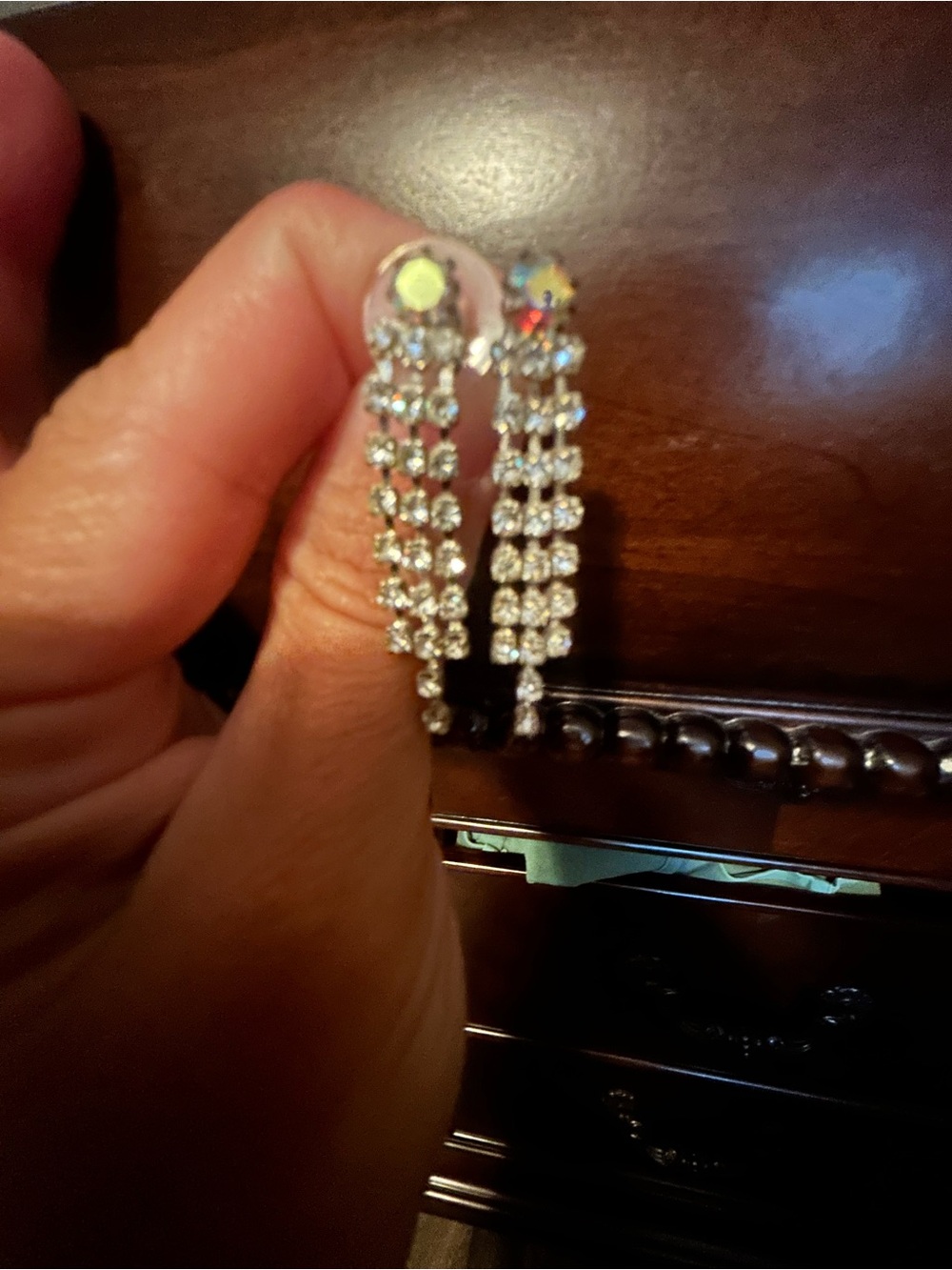 Crystal Drop Dangle Earrings - Silver Tone